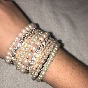 Assorted pink/white bracelets